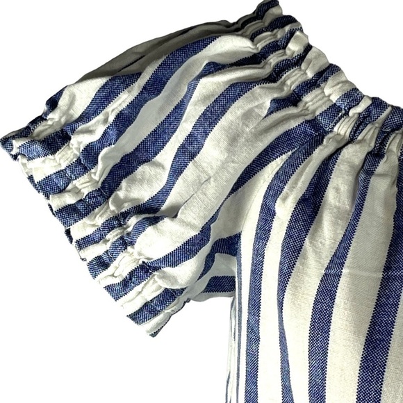 VERO Modo mini dress off the shoulder vertical stripe lined straight size s - Picture 8 of 15